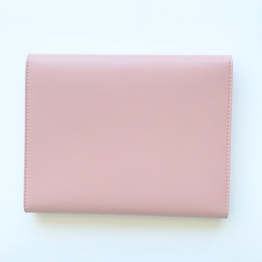 MINISO Shoulder Bag Blue Tote/Pink Portfolio Organizer Vegan Leather, Pen - Picture 10 of 16